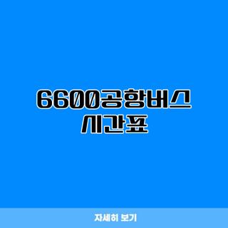 6600공항버스 시간표